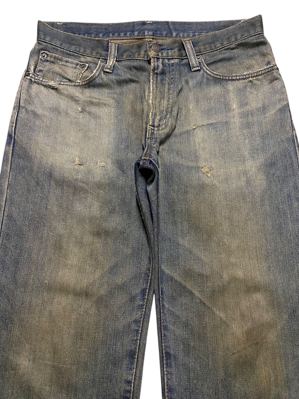 Junya Watanabe Vintage Edwin 403 Mud Wash Distressed Loose Size US 33 - 3 Thumbnail