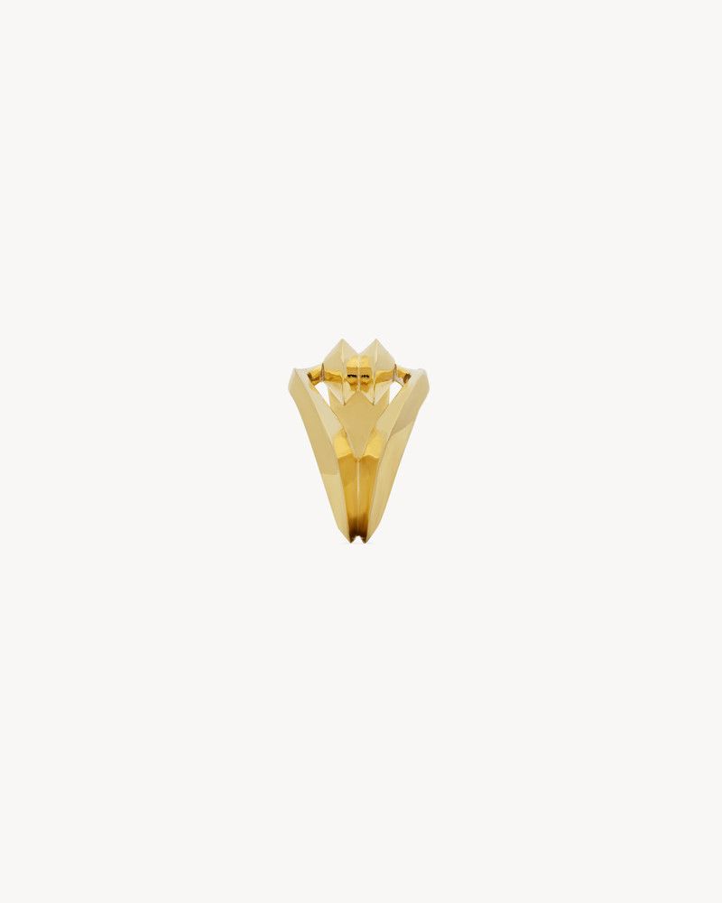 Saint Laurent Paris o1bcso1str0226 Size:06/Loop Ring In Metal in Golden Size ONE SIZE - 3 Thumbnail
