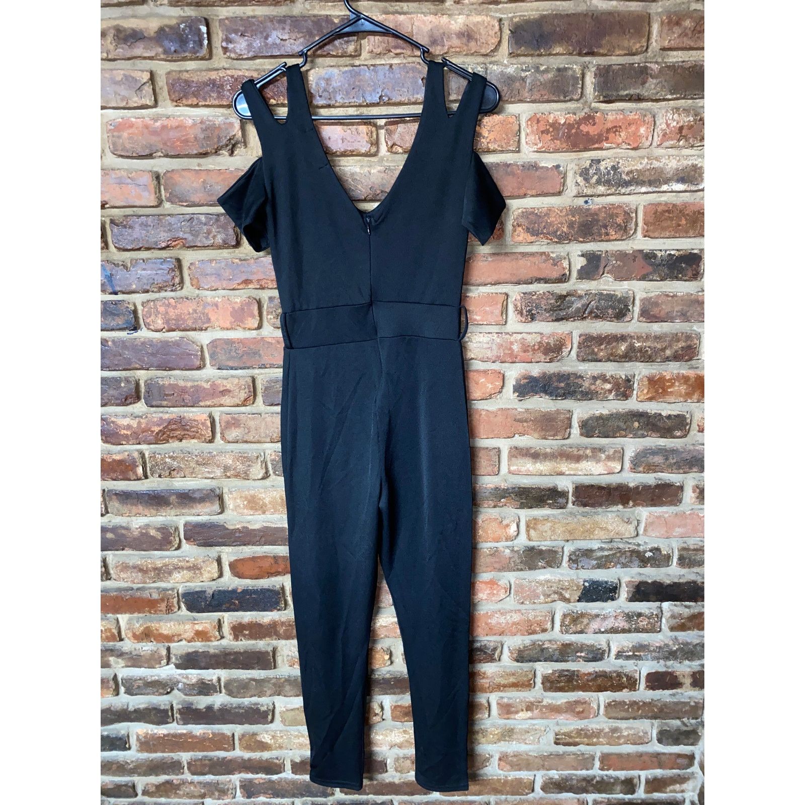 Other Krisp Black Cut-Out Cold Shoulder Short Sleeve Jumpsuit 8 Size 30" / US 8 / IT 44 - 7 Thumbnail