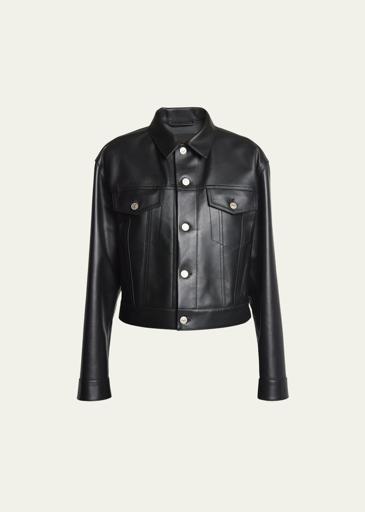 Balenciaga o1y0625 Leather Jacket in Black Size M / US 6-8 / IT 42-44 - 1 Thumbnail