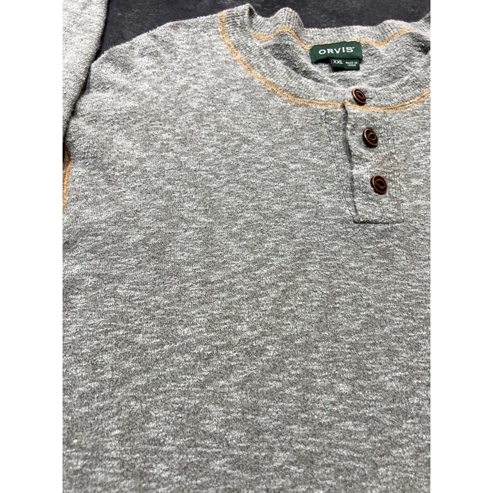 Orvis Orvis Sweater Shirt Men 2XL Gray Henley Knit Cotton Long Sleeve Classic Henley Neck Casual All Seasons Mens 2XL Size US XXL / EU 58 / 5 - 4 Thumbnail