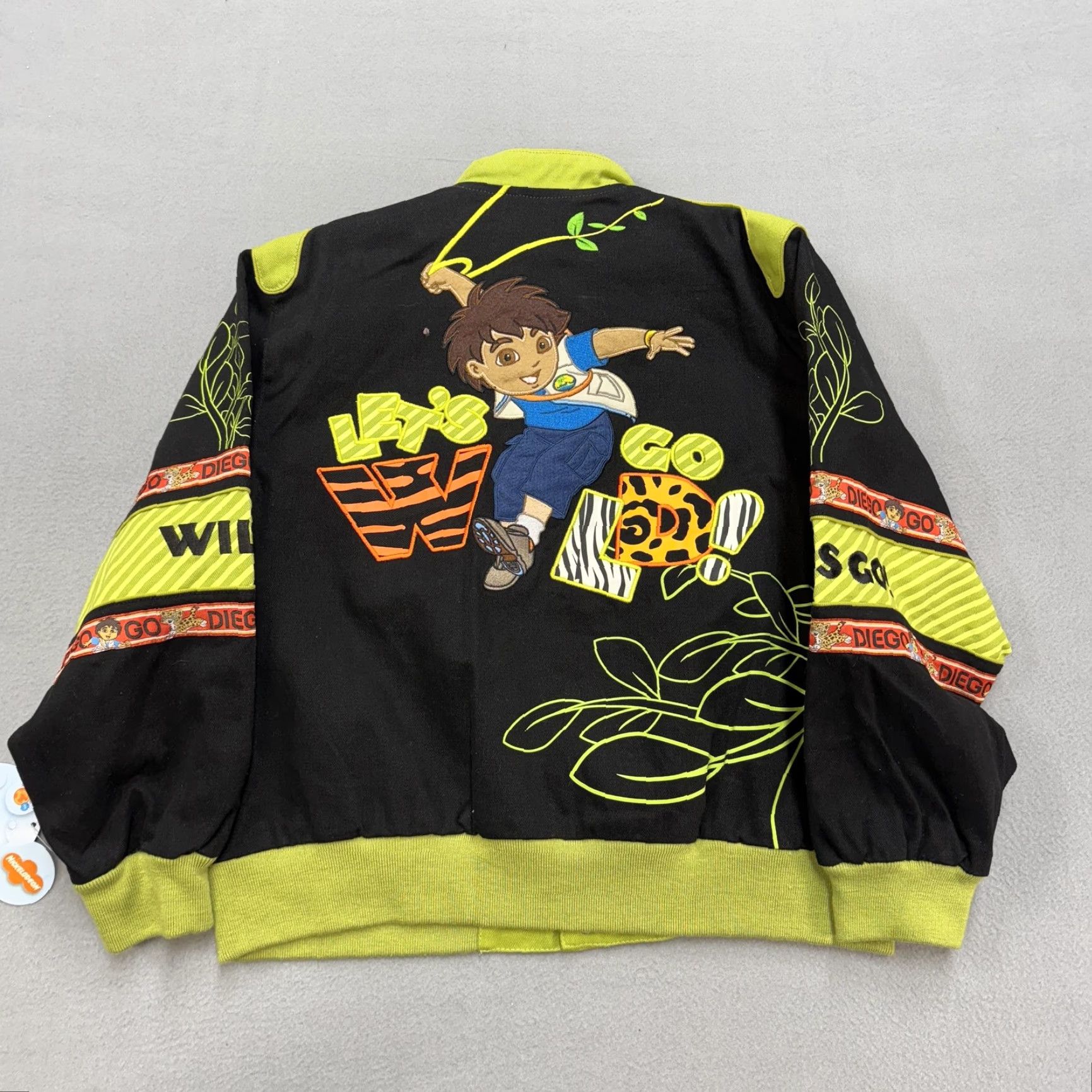 JH Design VINTAGE Go Diego Go Jacket Mens XS Black Green JH Design Nickelodeon Varsity NWT Size US S / EU 44-46 / 1 - 4 Thumbnail
