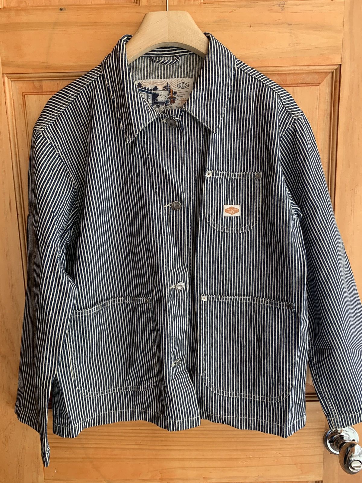 Nudie Jeans Hickory Stipe Nudie Chore Coat Size XS / US 0-2 / IT 36-38 - 1 Thumbnail