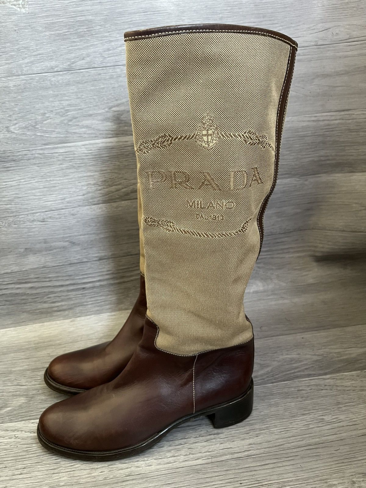 Prada Vintage Prada long riding boots Y2k sz 36.5 Size US 6.5 / IT 36.5 - 1 Thumbnail