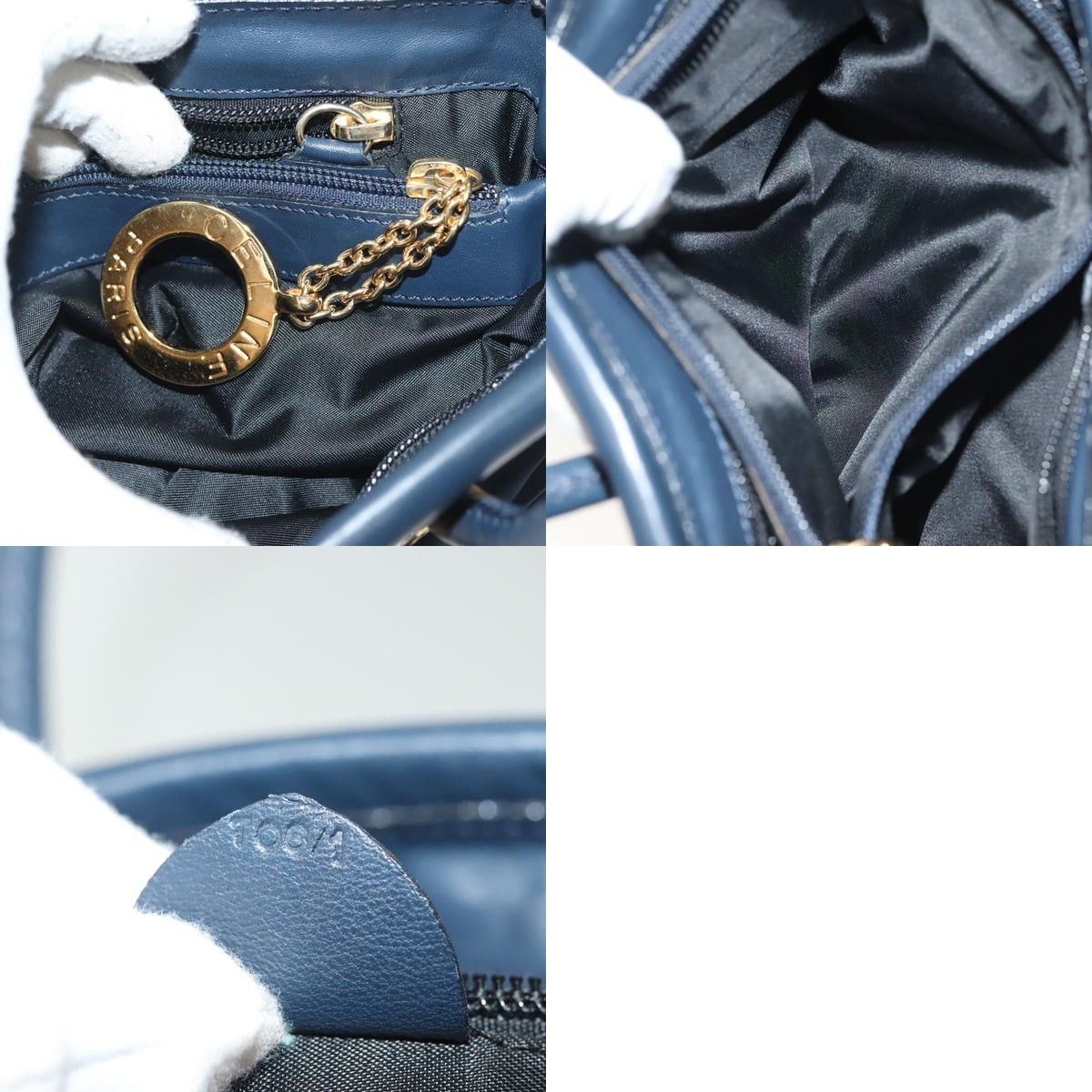 Celine CELINE Hand Bag Nylon Navy Gold Size ONE SIZE - 13 Thumbnail