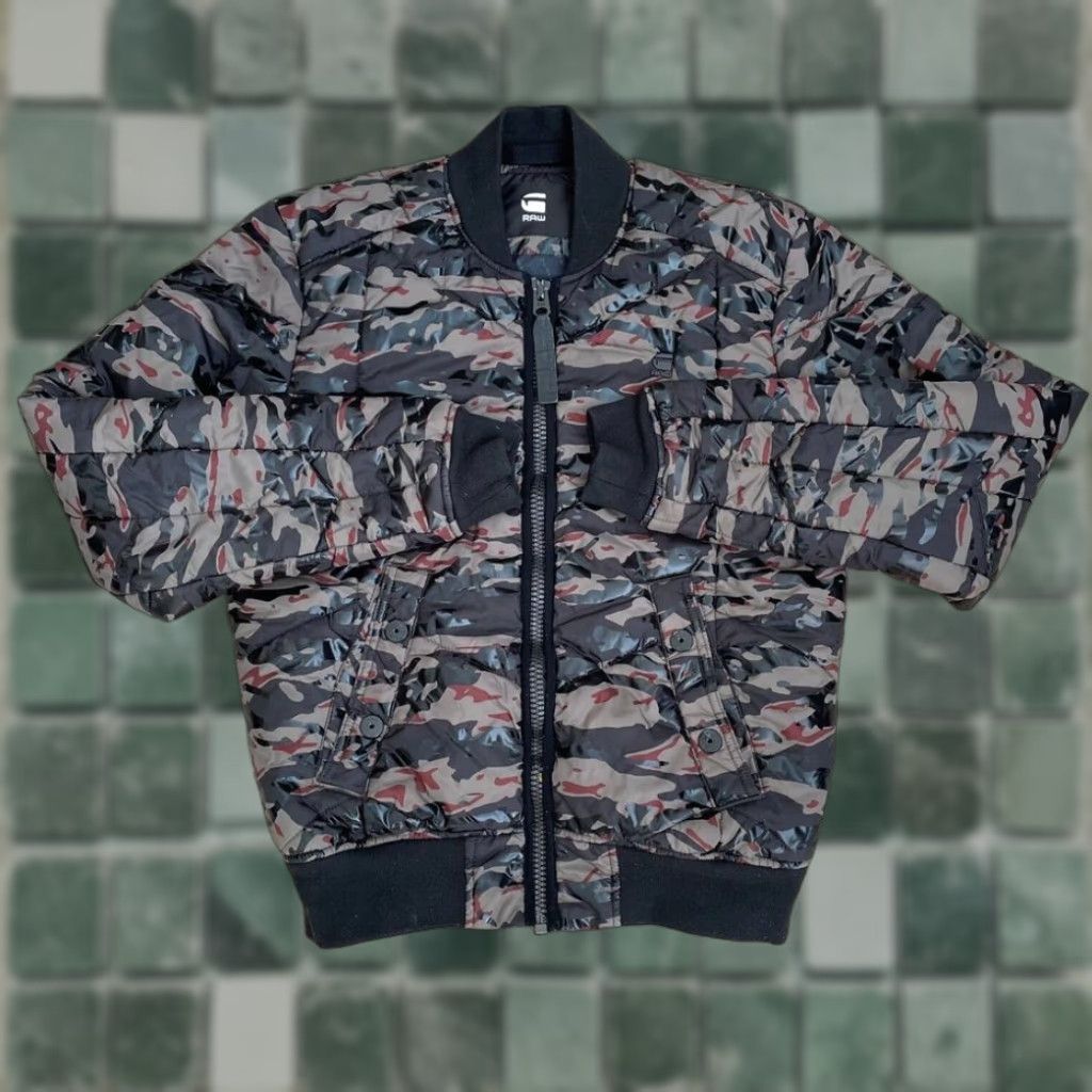 G-Star G Star Whistler Meefic Quilted Bomber Jacket Men XS Camo Full Zip Padded Size US XS / EU 42 / 0 - 1 Thumbnail