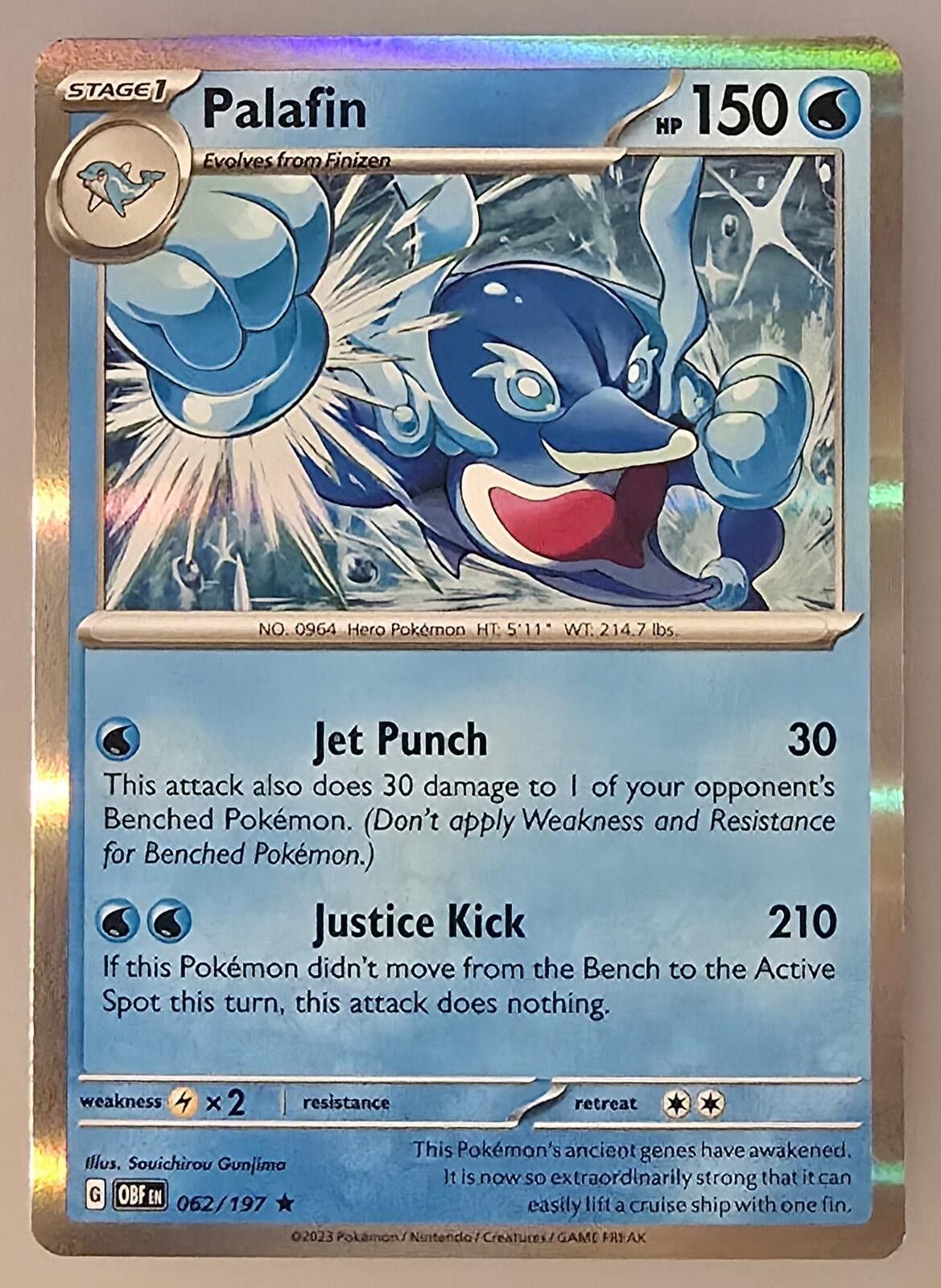 Pokemon Palafin card from the Obsidian Flames Size ONE SIZE - 1 Thumbnail