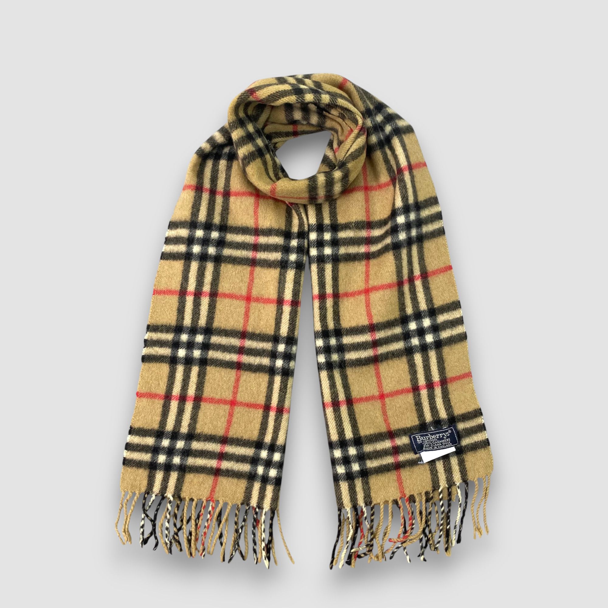 Burberry Vintage Burberry Scarf Muffler Wool Cashmere Check Scarves Size ONE SIZE - 1 Thumbnail