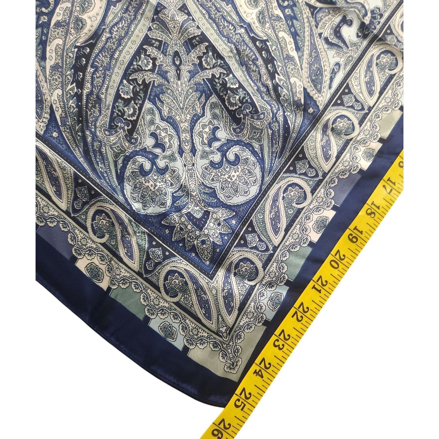 Other Luxury Paisley Blue/White Square Scarf 27 inch Western Wild Size ONE SIZE - 6 Thumbnail