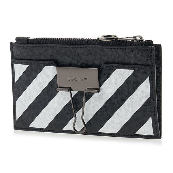 Off-White o1gr1nt0425 Size: OS /Binder Zipped Card Case in Black White Size ONE SIZE - 2 Thumbnail