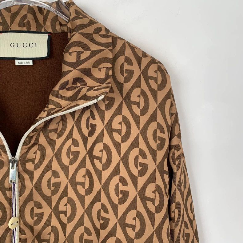 Gucci Gucci Brown logo letter print stitching cotton jacket 2501- Size US XS / EU 42 / 0 - 3 Thumbnail
