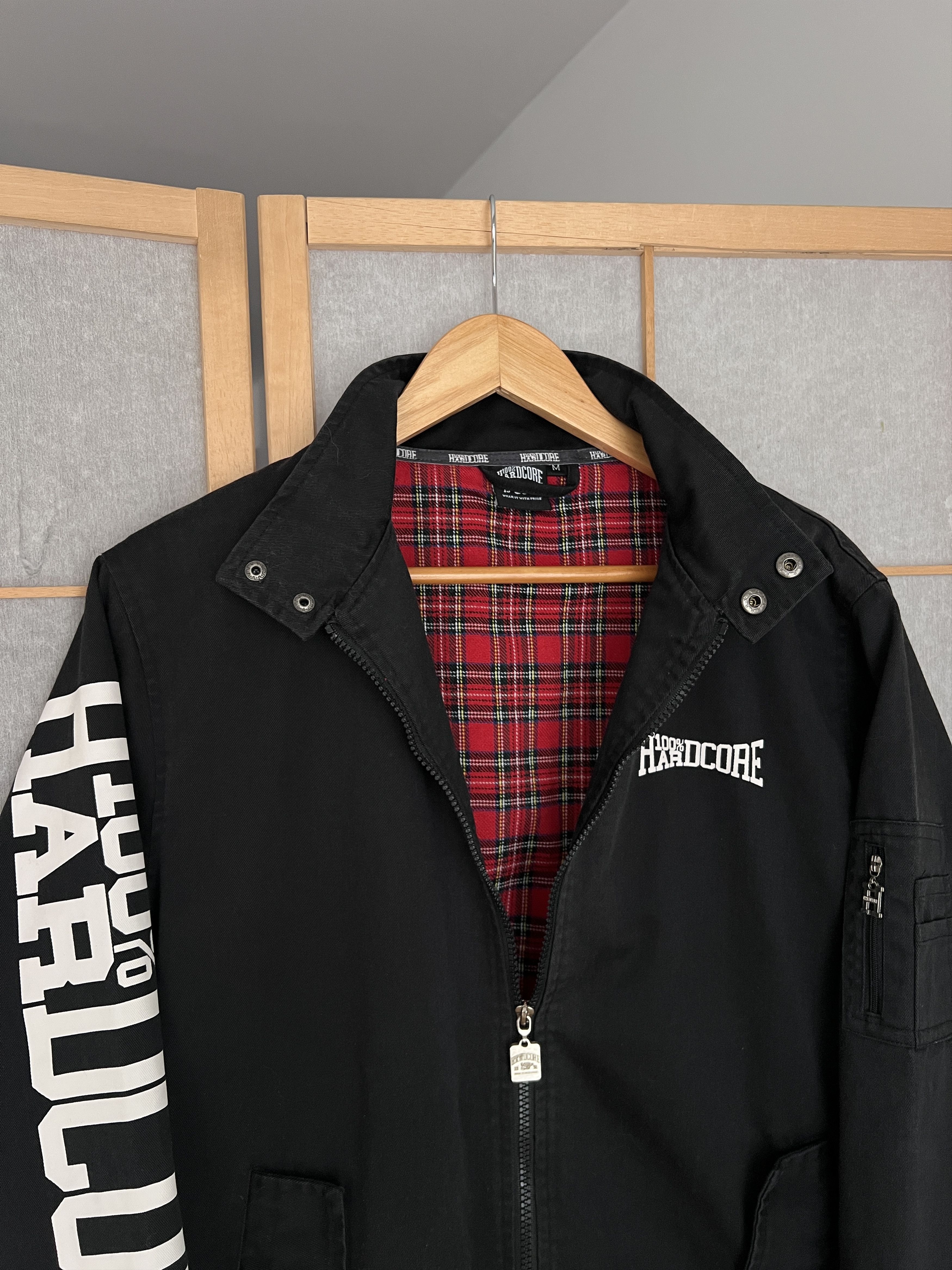 Thunderdome CRAZY Hardcore True VTG 00s bomber jacket plaid pitbull PUNK Size US M / EU 48-50 / 2 - 13 Thumbnail