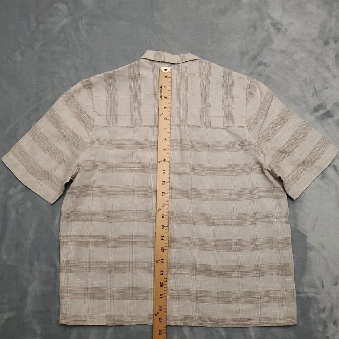 Vintage VINTAGE Georgio Saint Angelo Shirt Womens M Beige 60% Linen Blend Short Sleeve Button-Up Collared Vintage Style/Classic Outdoor 90s? Size M / US 6-8 / IT 42-44 - 7 Thumbnail