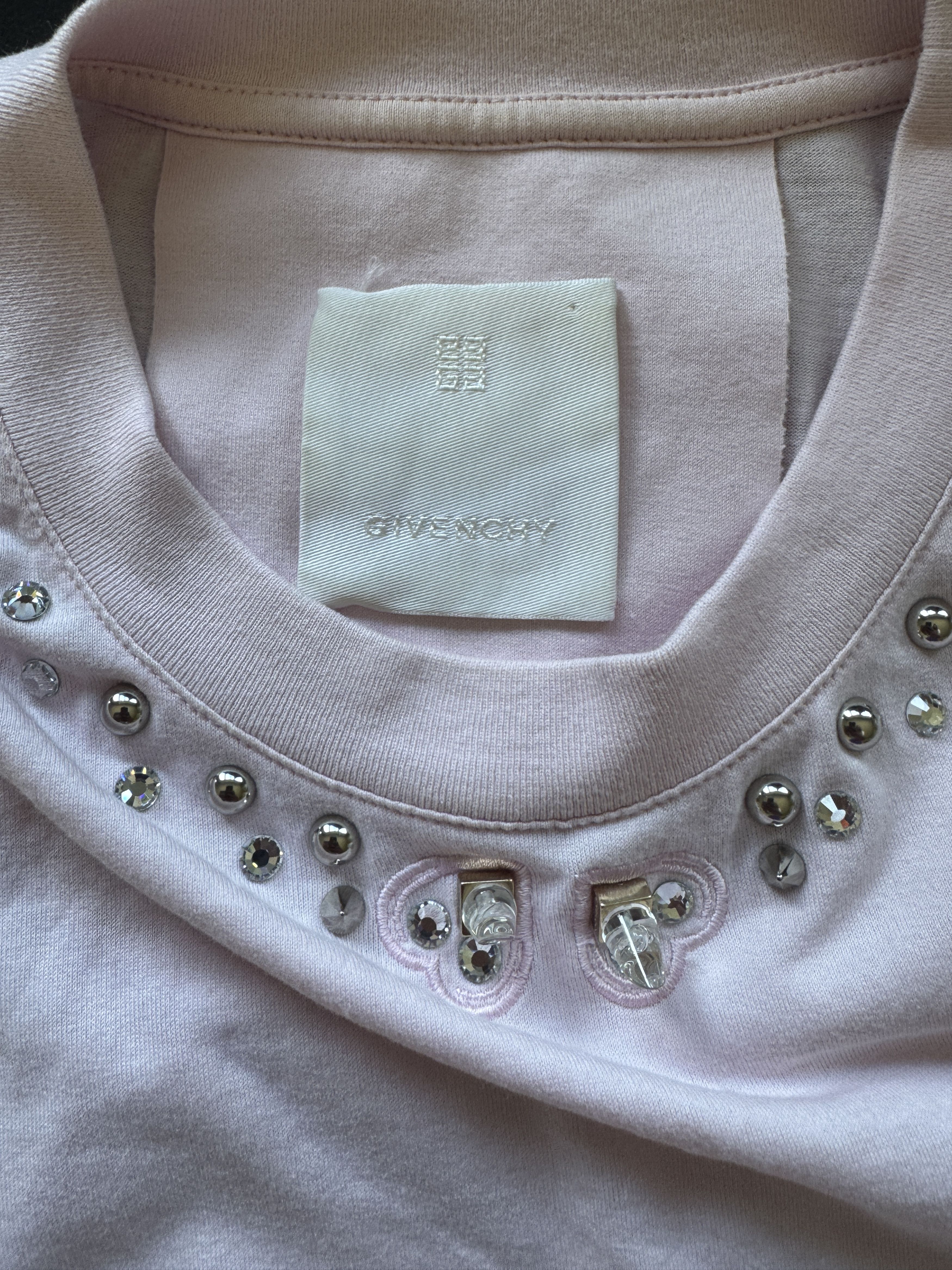 Givenchy Studded Shoulder Cotton T-Shirt Size XS / US 0-2 / IT 36-38 - 13 Thumbnail