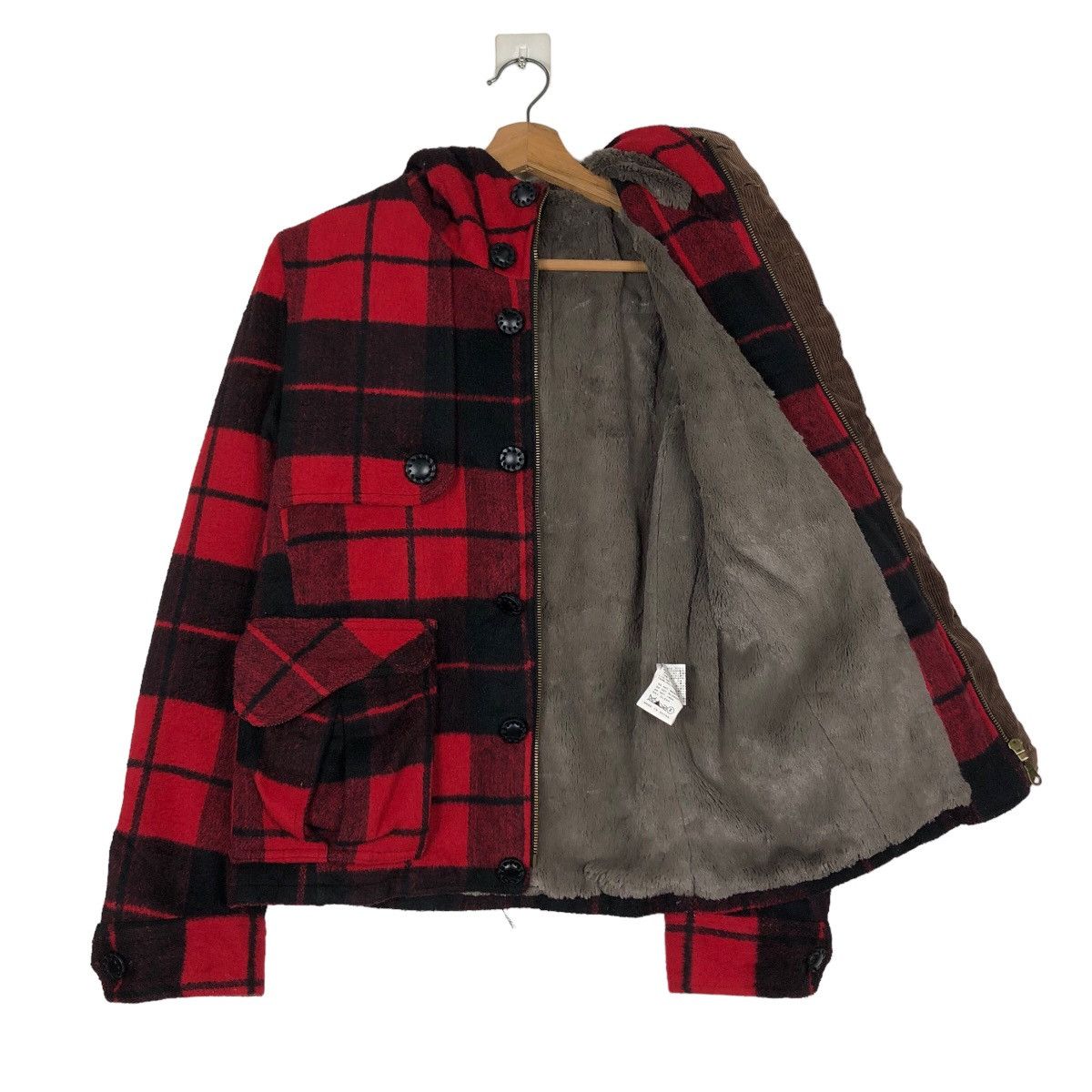 🔥Cropped Wool Biker Jacket Tartan Design Simpilicate Plus