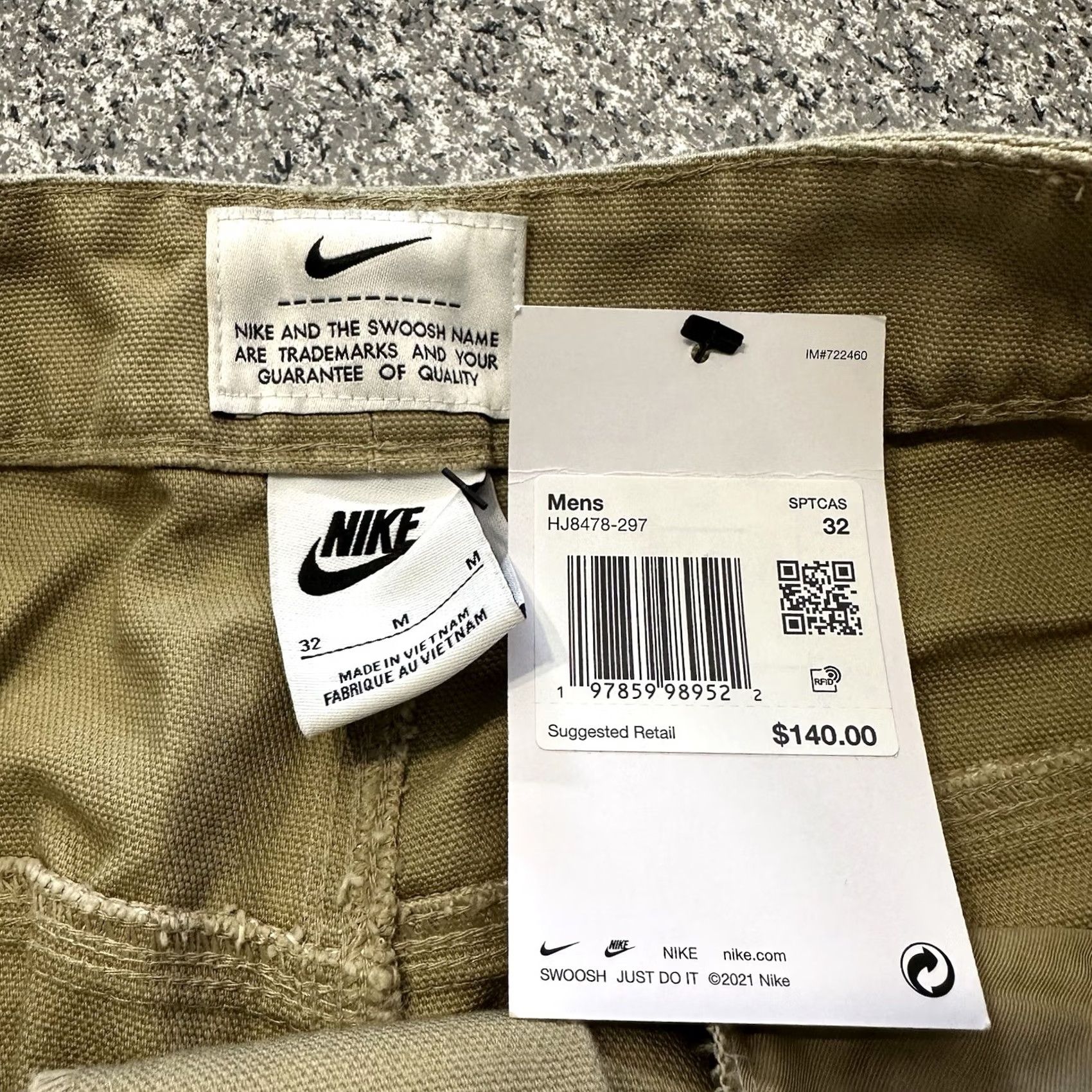 Nike Nike Life Carpenter Pants Mens 32x31 Parachute Beige HJ8478 Heavy Twill Sashiko Life Carpenterpants Mens 32x31 Beige Nike Size US 32 / EU 48 - 5 Thumbnail