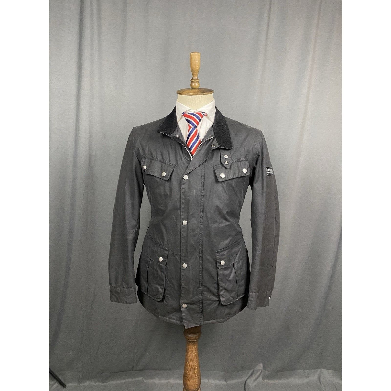 Barbour Barbour International Duke Men's Black Waxed Motorcycle Jack Size US L / EU 52-54 / 3 - 3 Thumbnail