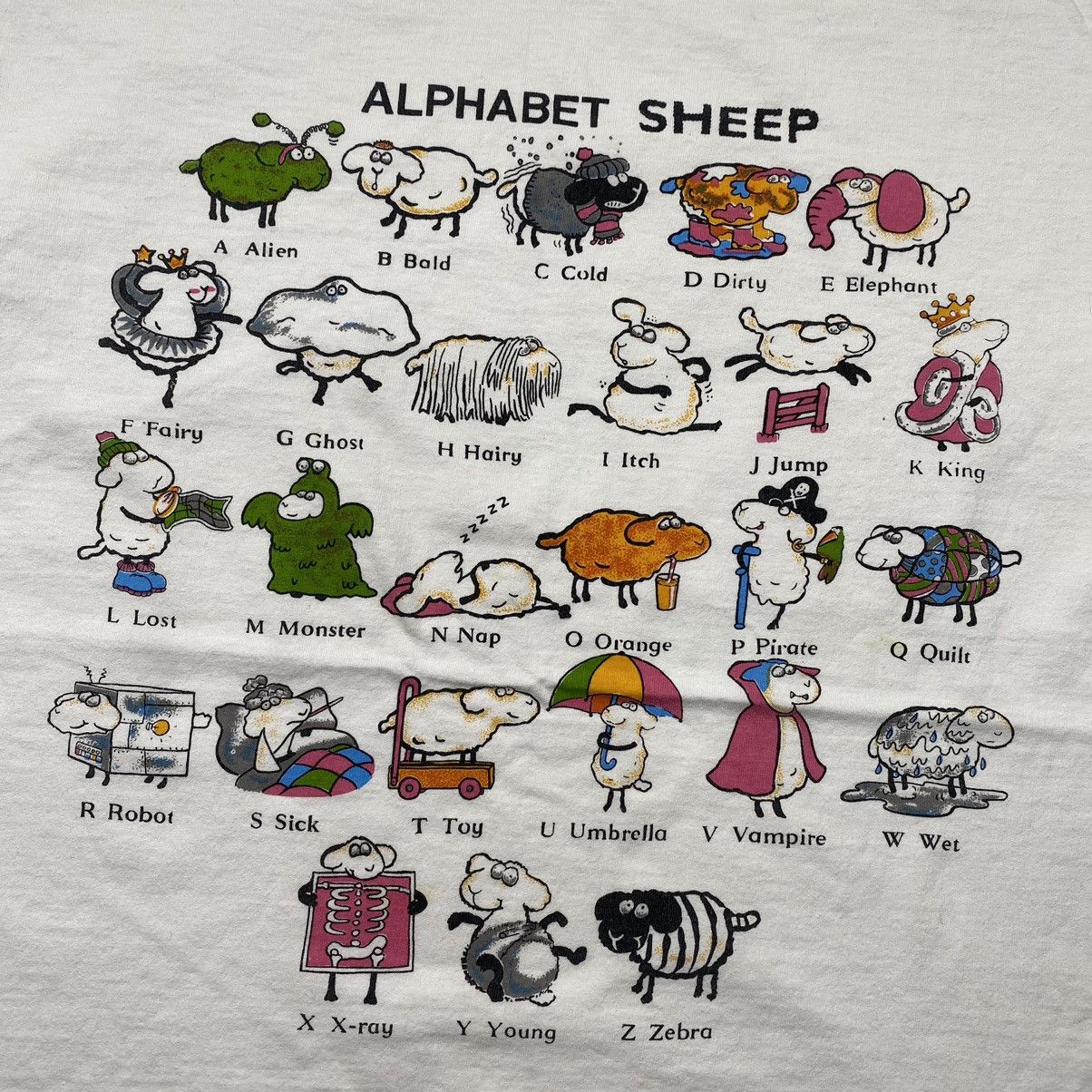 Vintage Vintage y2k Alphabet Sheep Humor Parody Graphic Tee Size US M / EU 48-50 / 2 - 2 Thumbnail