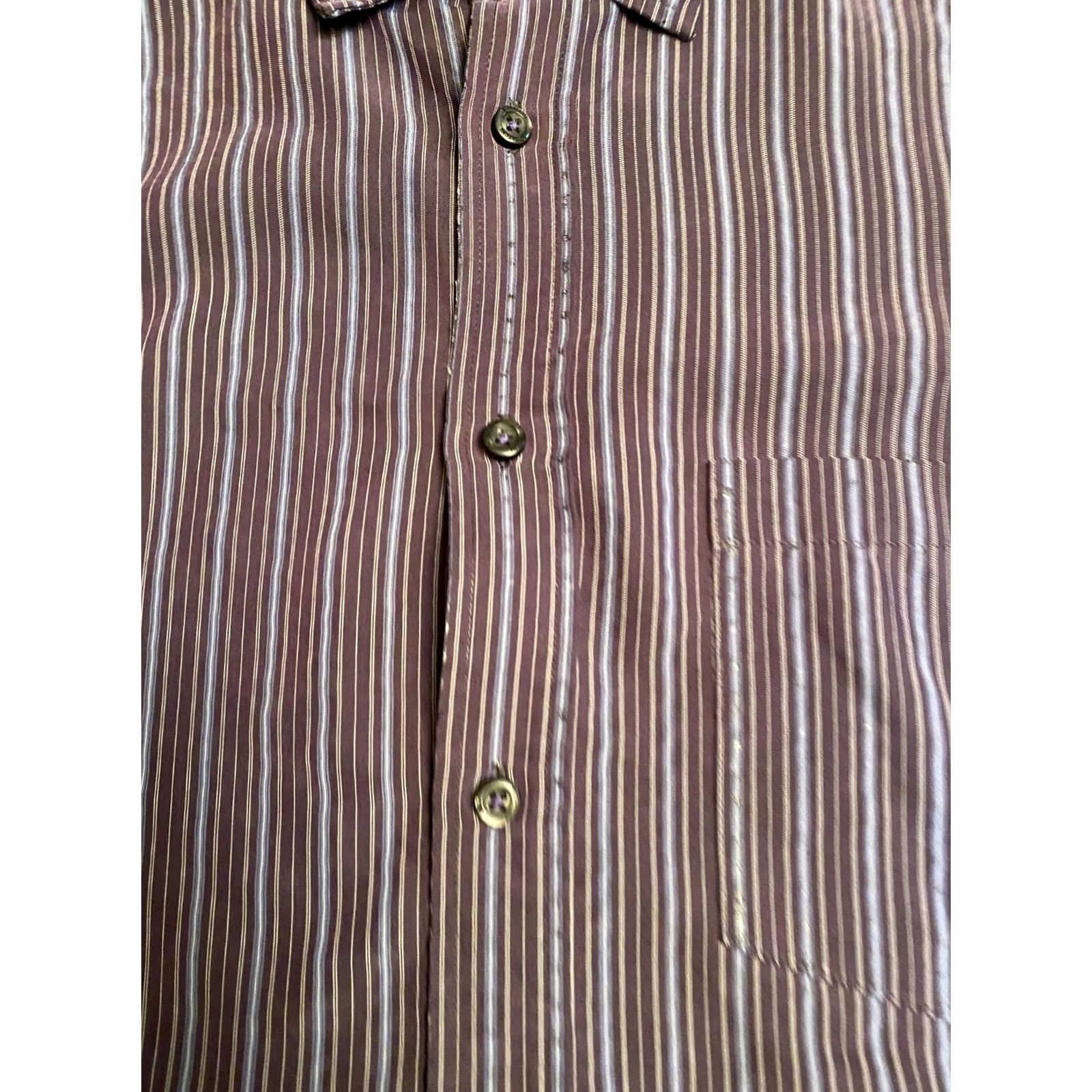 BUGATCHI Bugatchi Uomo Shirt Long Sleeve Purple Stripe Size M Mens Size US M / EU 48-50 / 2 - 2 Thumbnail