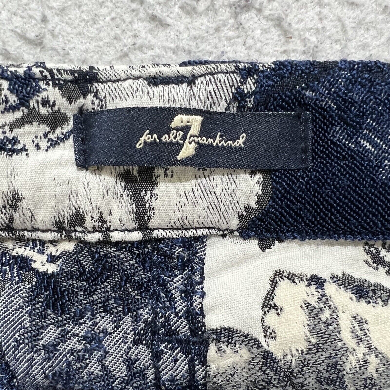 7 For All Mankind 7 For All Mankind Floral Ankle Jacquard Skinny Pants Blue Size 29" - 12 Thumbnail