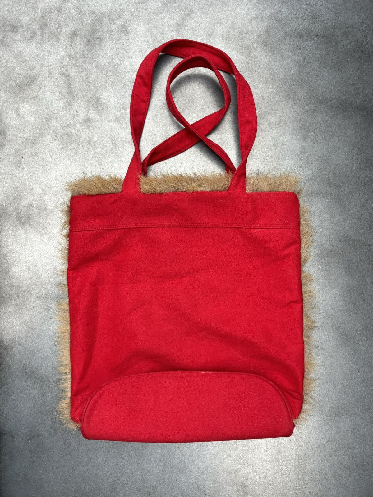 Vintage Y2K Vintage Tote Bag MicroSuede Shearling Faux Fur Embroider Size ONE SIZE - 5 Thumbnail