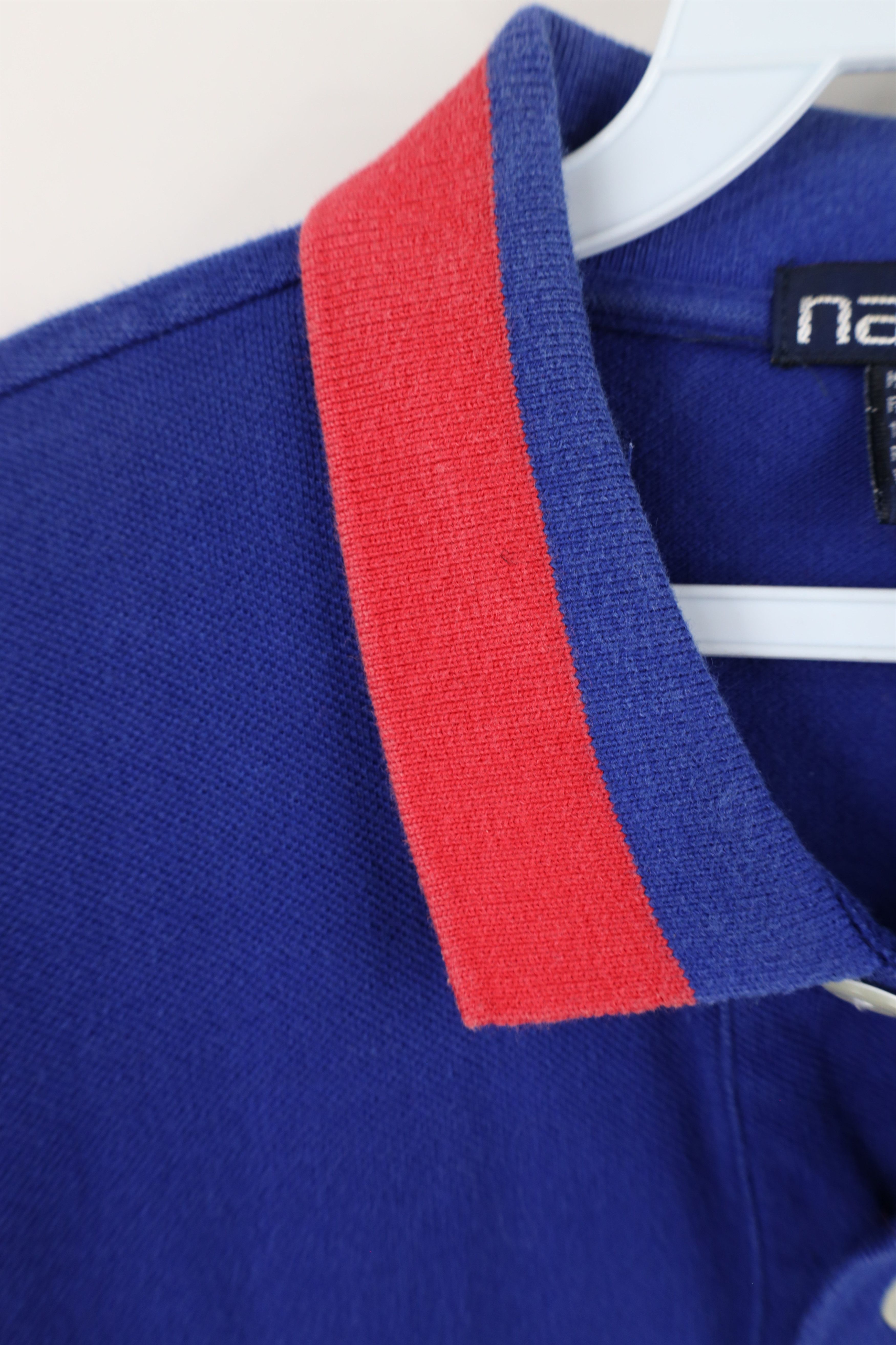 Nautica × Vintage Vintage 90s Nautica Out Short Sleeve Polo Shirt Blue Size US M / EU 48-50 / 2 - 6 Thumbnail