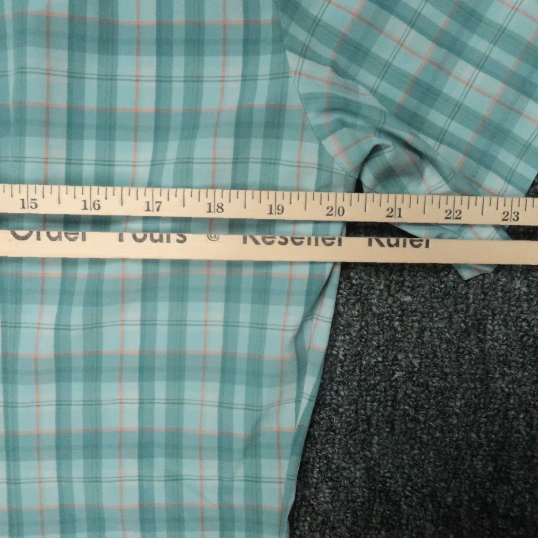 Mizzen+Main Mizzen+Main Shirt Mens Small Blue Green Performance Trim Fit Plaid Short Sleeve Button-Up Size US S / EU 44-46 / 1 - 6 Thumbnail
