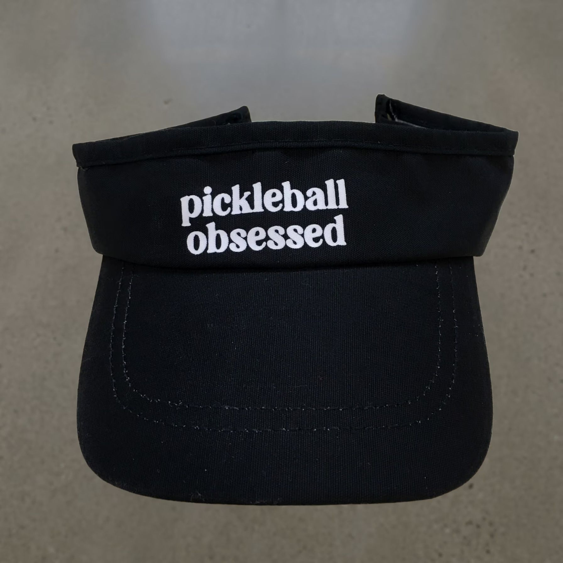 Logo 7 Pickleball Obsessed Visor Hat Mens Black One Size Curved Brim Embroidered Logo Size ONE SIZE - 1 Thumbnail