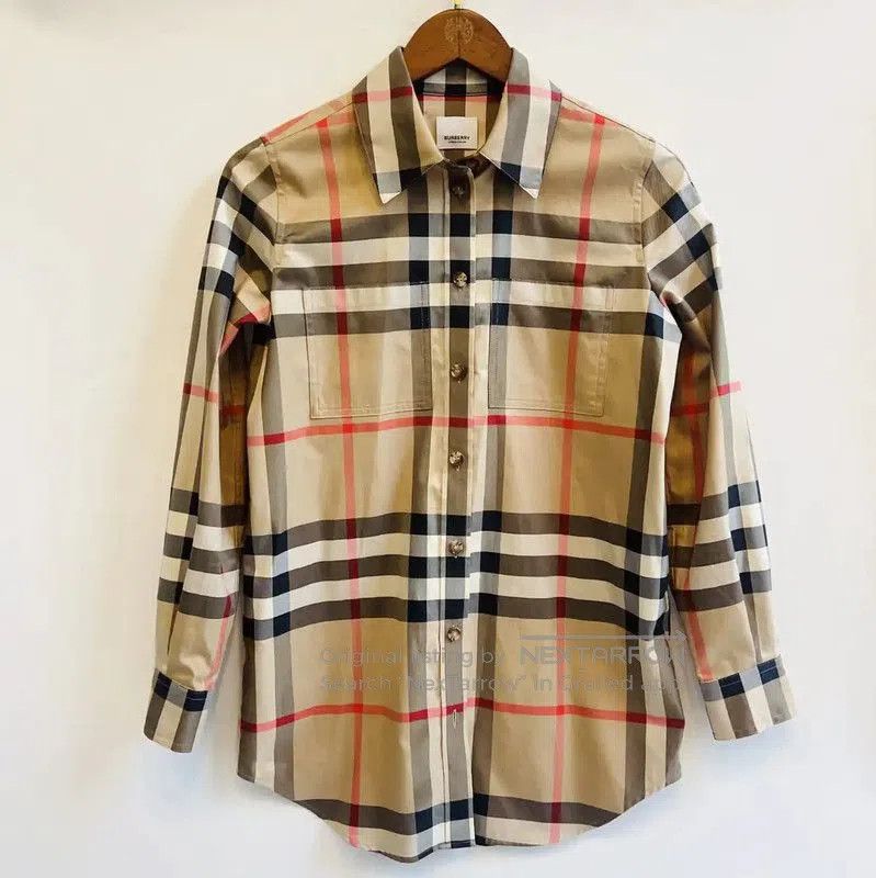 Burberry Burberry Khaki Cotton Long Sleeve Shirt. Size S / US 4 / IT 40 - 1 Thumbnail