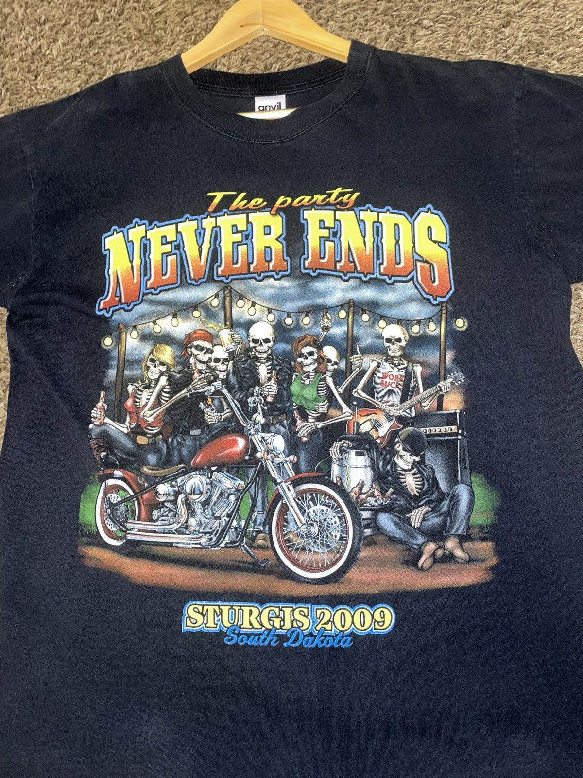Harley Davidson × Vintage Sturgis “The Party Never Ends” 2009 T-Shirt Size US L / EU 52-54 / 3 - 2 Thumbnail