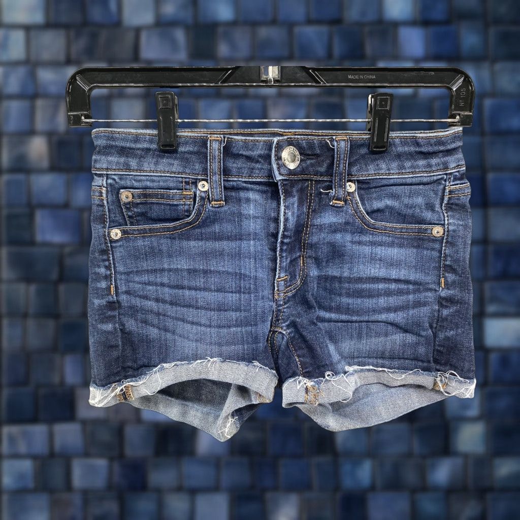 American Eagle Outfitters American Eagle Outfitters Jeans Shorts Super Stretch Shortie Cuff Women’s Size 00 Denim Blue Casual Shorts Size 24" / US 00 / IT 34 - 1 Thumbnail