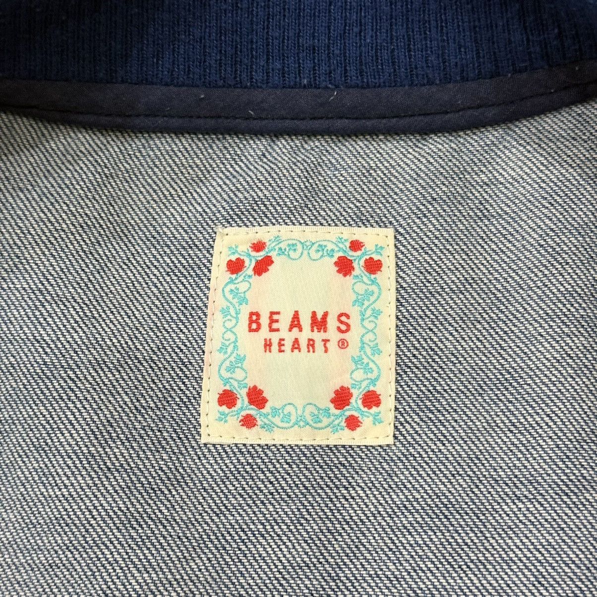 Beams Plus Vintage Beams Heart Zipper Denim Style Flight Bomber Jacket Size M / US 6-8 / IT 42-44 - 19 Thumbnail