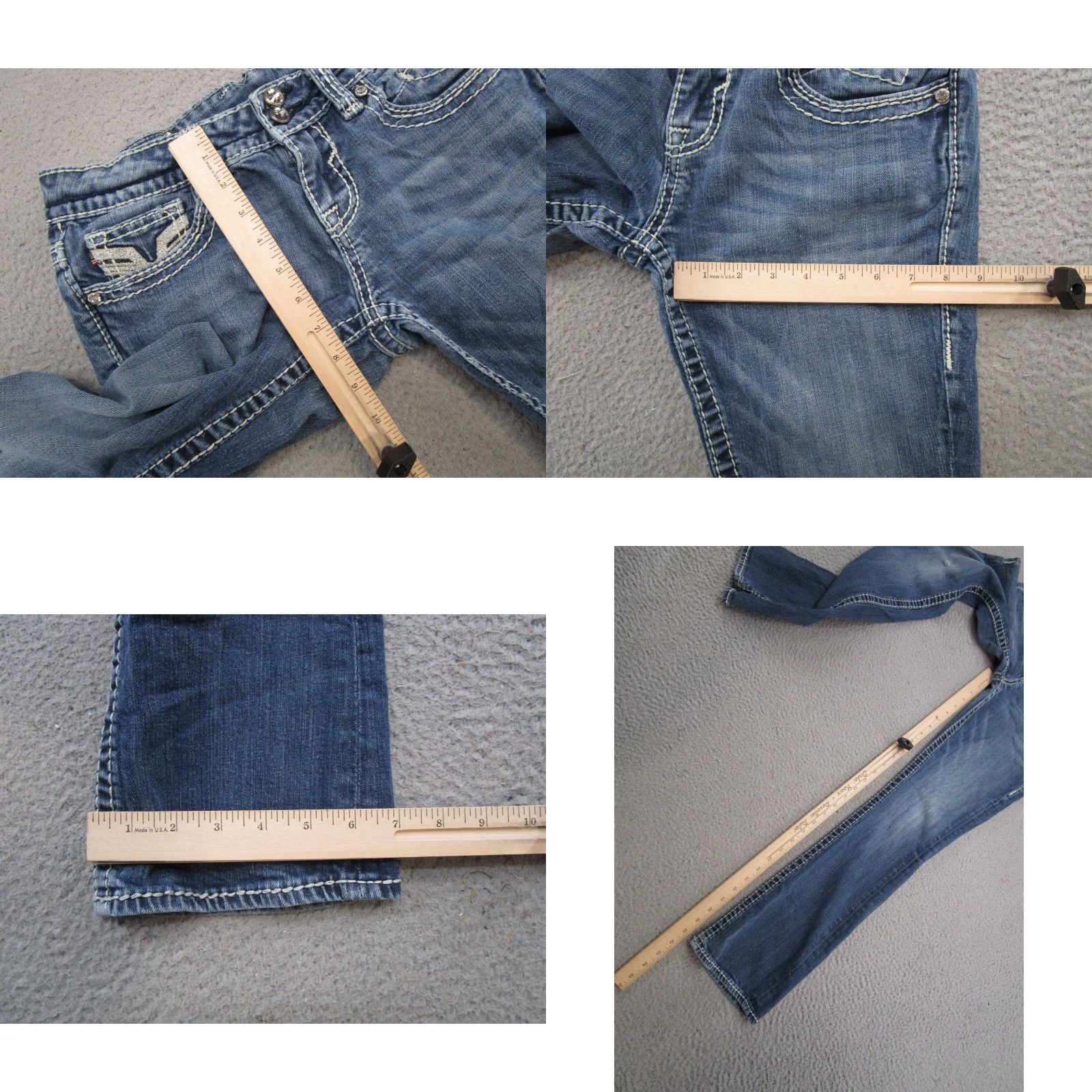 Vintage VIGOSS Women's Blue Denim Skinny Jeans 28x31 Flap Pockets Y2K USED READ Size 28" / US 6 / IT 42 - 8 Thumbnail