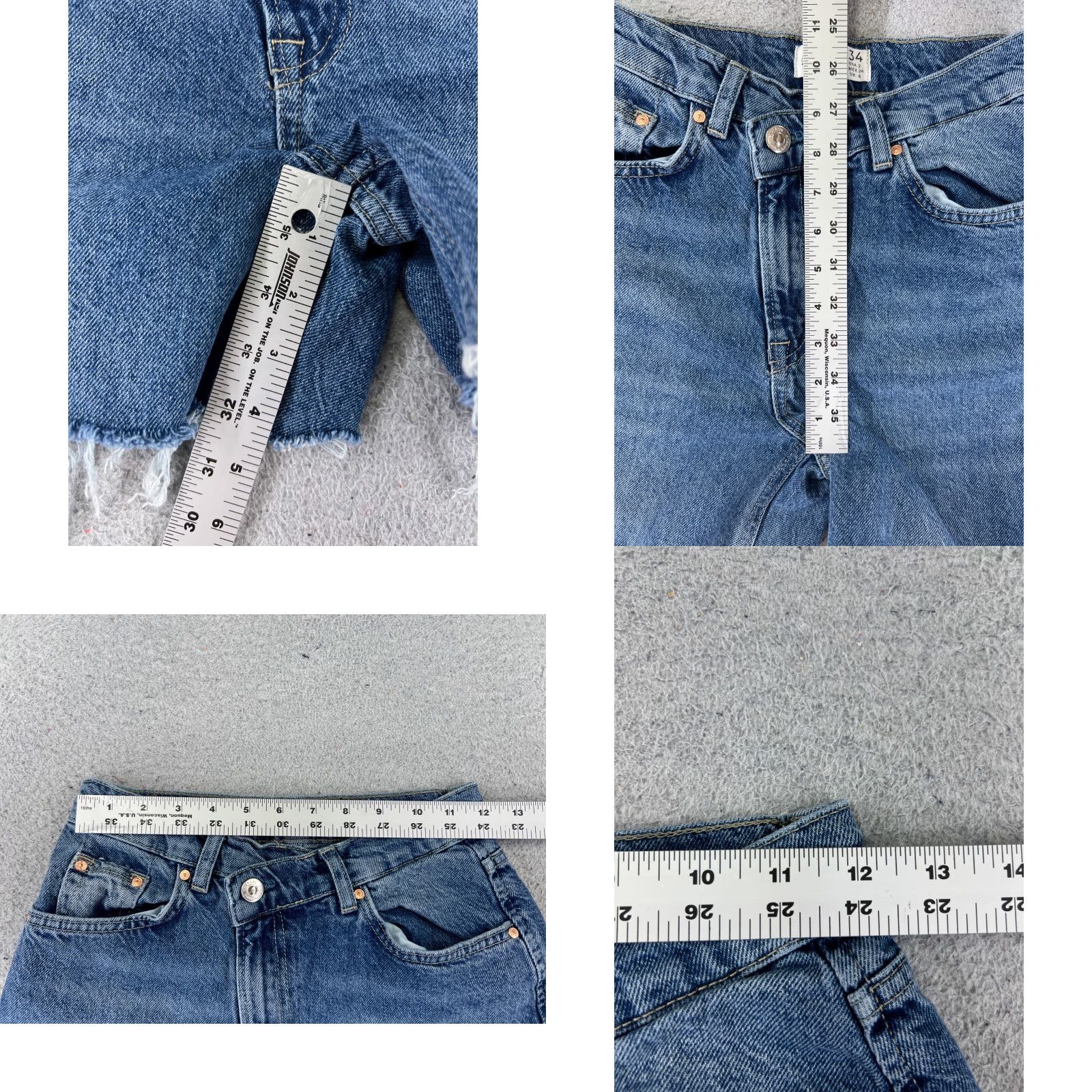 Stradivarius Stradivarius Shorts Womens Blue Denim Jean Cutoff Mid Rise Cotton Stretch 23x4 2 Size 26" / US 2 / IT 38 - 8 Thumbnail