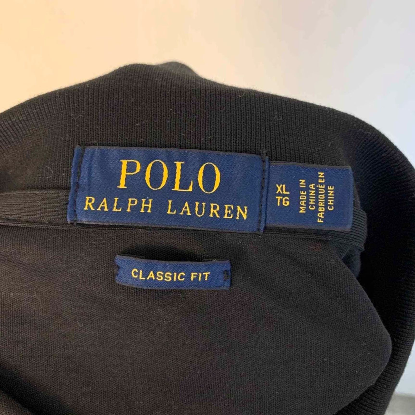 VINTAGE Polo Ralph Lauren Polo Shirt XL Black Mens Regular Short Sleeve Collared Logo Classic
