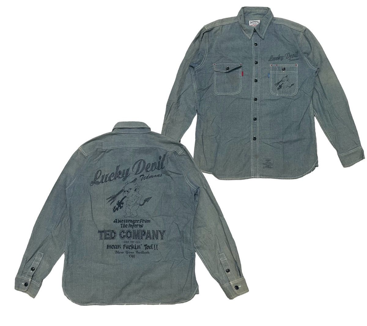 Tedman 90s TED COMPANY DENIM WORKWEAR SHIRT Size US L / EU 52-54 / 3 - 1 Thumbnail