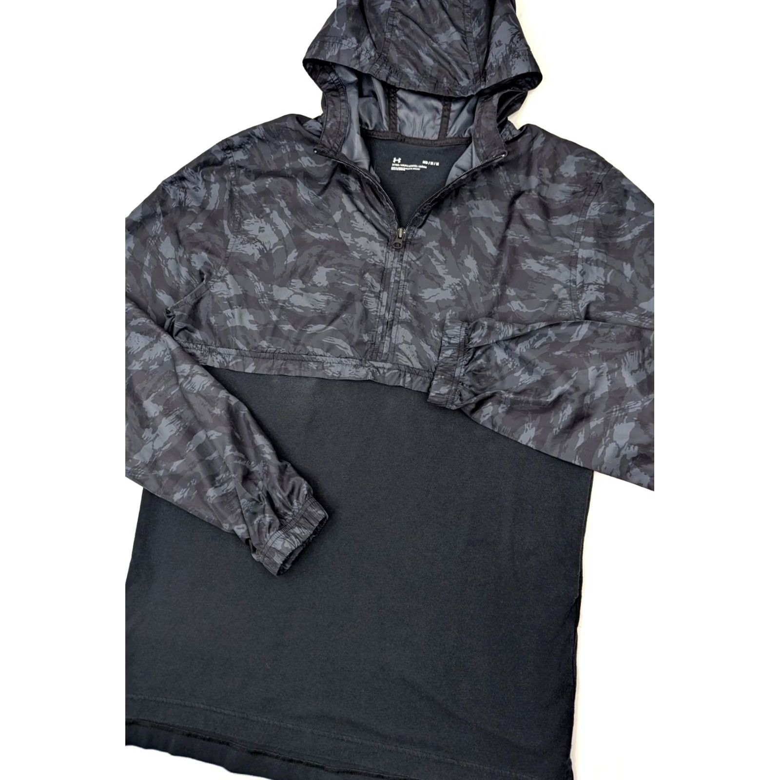 Under Armour Under Armour Hoodie Shirt Mens M Black Pullover Zip Windbreaker Top Cotton Bottom Fitted All Seasons Size US M / EU 48-50 / 2 - 2 Thumbnail