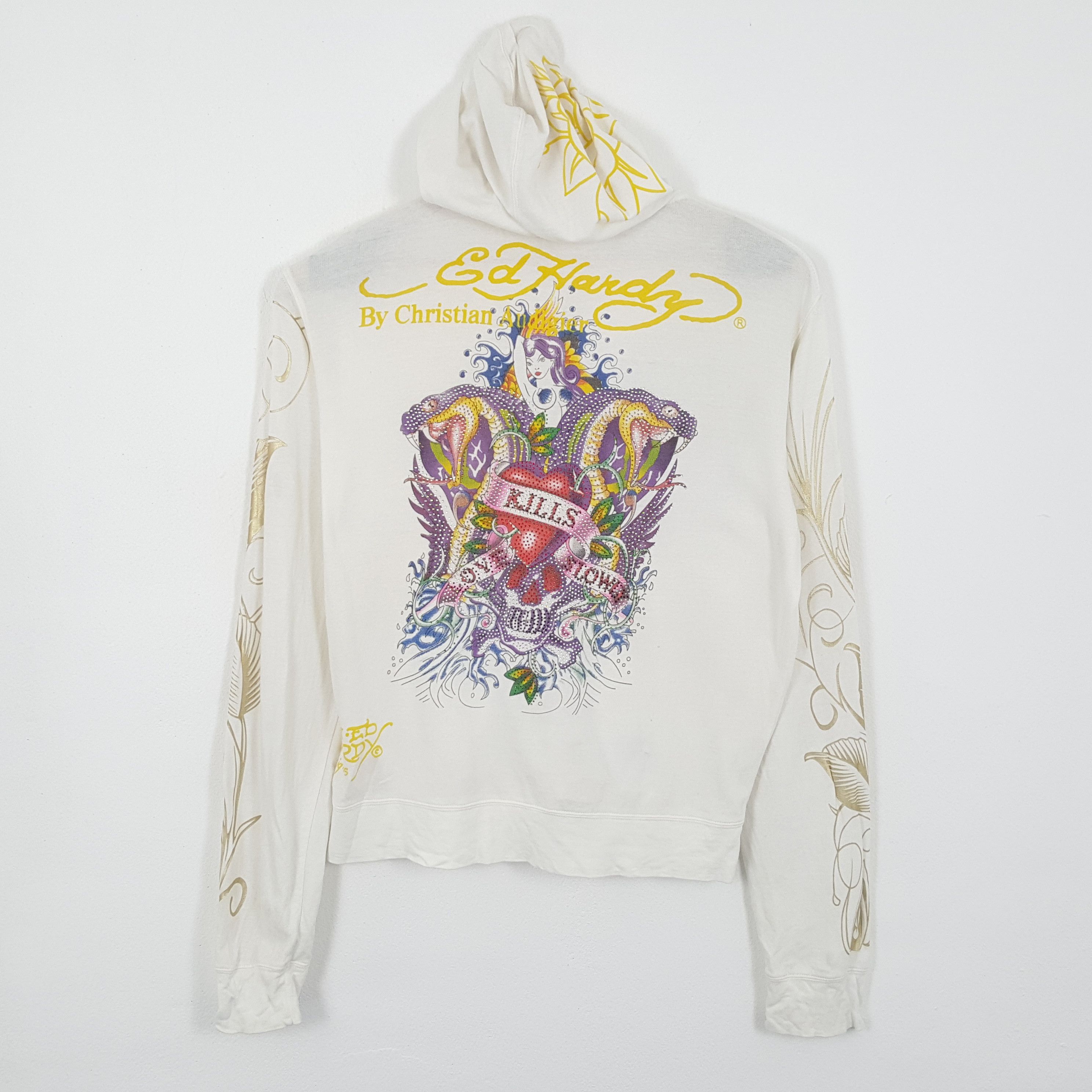 Christian Audigier × Ed Hardy × Vintage Vintage ED-HARDY by CHRISTIAN AUDIGIER Rare Design Hoodies Size US L / EU 52-54 / 3 - 1 Thumbnail