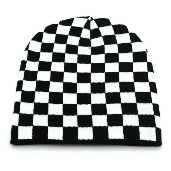 VIBE Black White Pattern Beanies Hat Size ONE SIZE - 2 Thumbnail