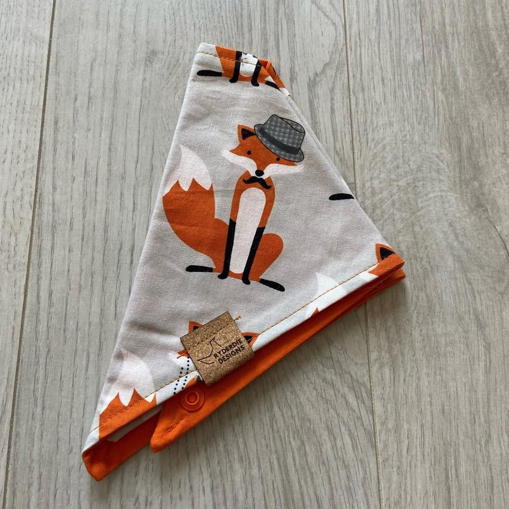 Designer Ryderdie Designs Grey Fox Dog Bandana Size ONE SIZE - 3 Thumbnail
