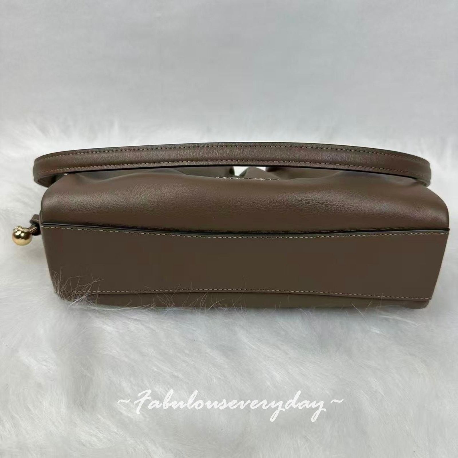 Coach Coach Faye Shoulder Bag Ruching In Leather/Gold/Dark Stone Size ONE SIZE - 8 Thumbnail