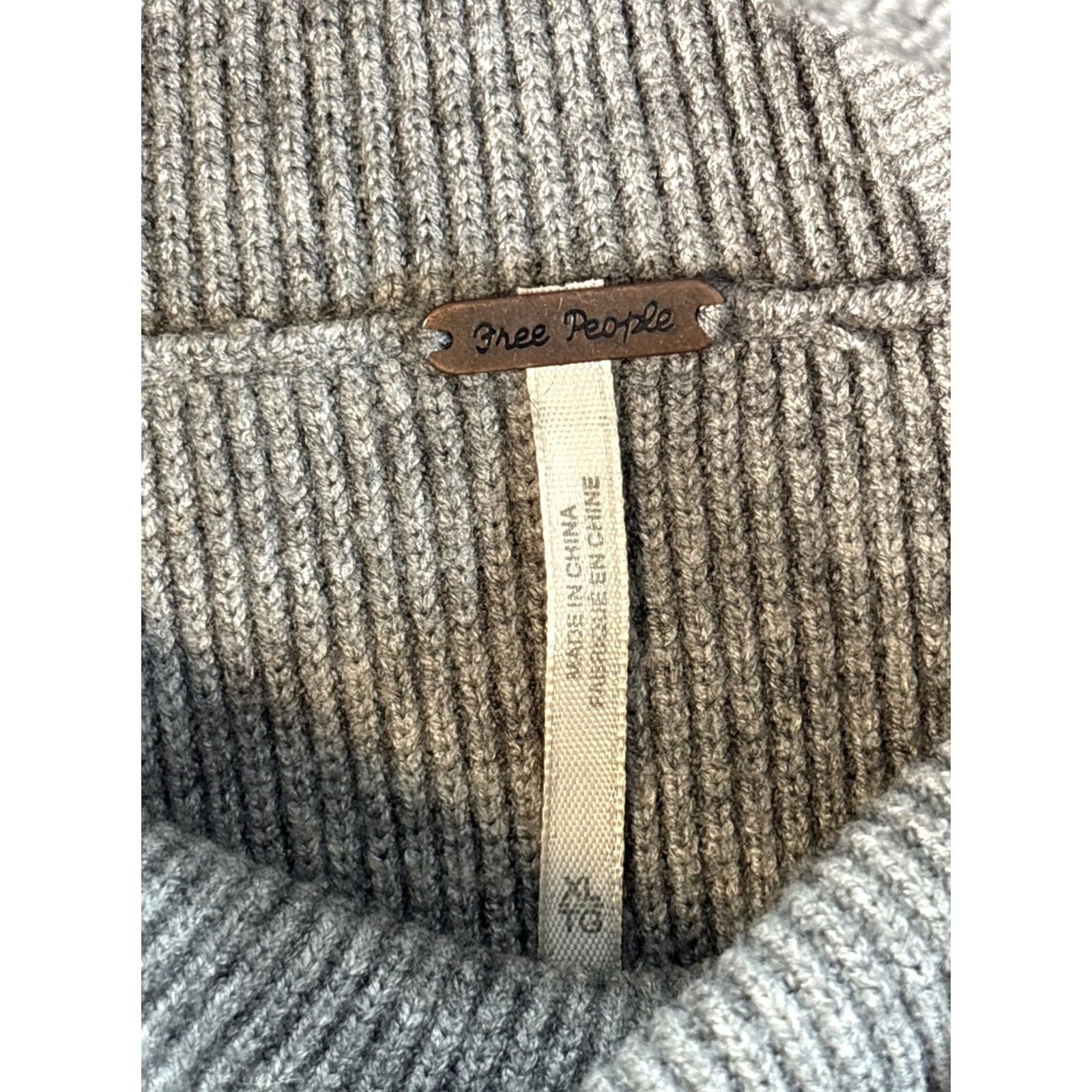 Free People FREE PEOPLE Knit Sweater XL Oversized Dolman Sleeve Turtleneck Gray Slouchy Casual Pullover Women Size XL / US 12-14 / IT 48-50 - 5 Thumbnail