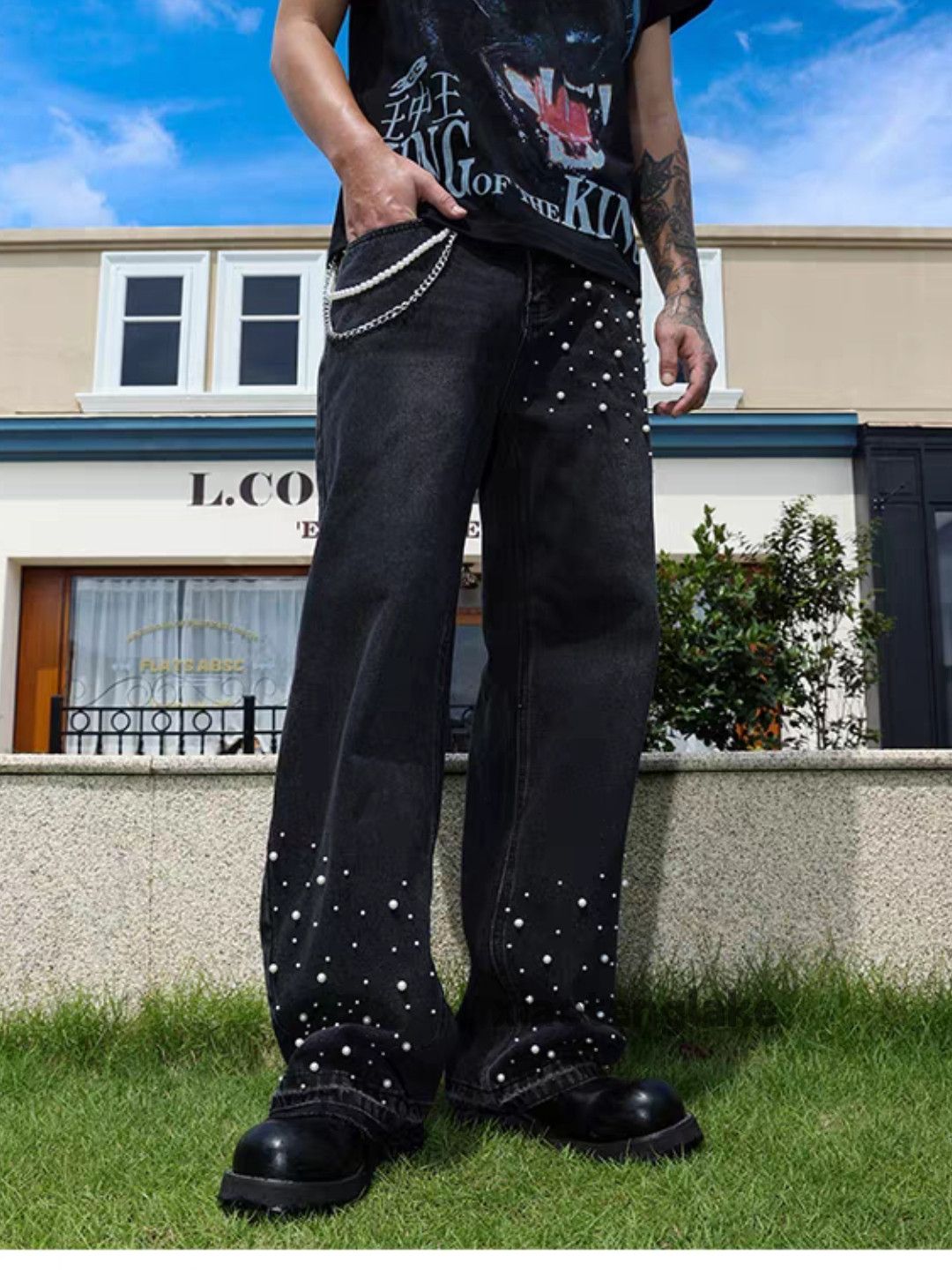Vintage Custom washed faded loose baggy skate hiphop jeans Size US 40 / EU 56 - 4 Thumbnail
