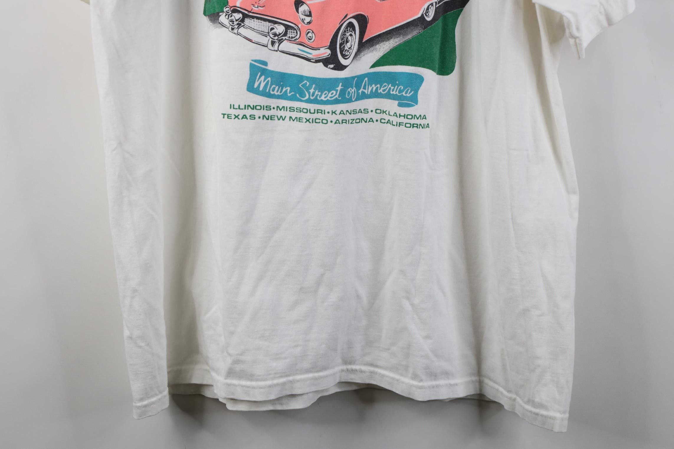 Vintage Vintage 90s Y2K Route 66 Highway Short Sleeve T-Shirt White Size US XL / EU 56 / 4 - 13 Thumbnail