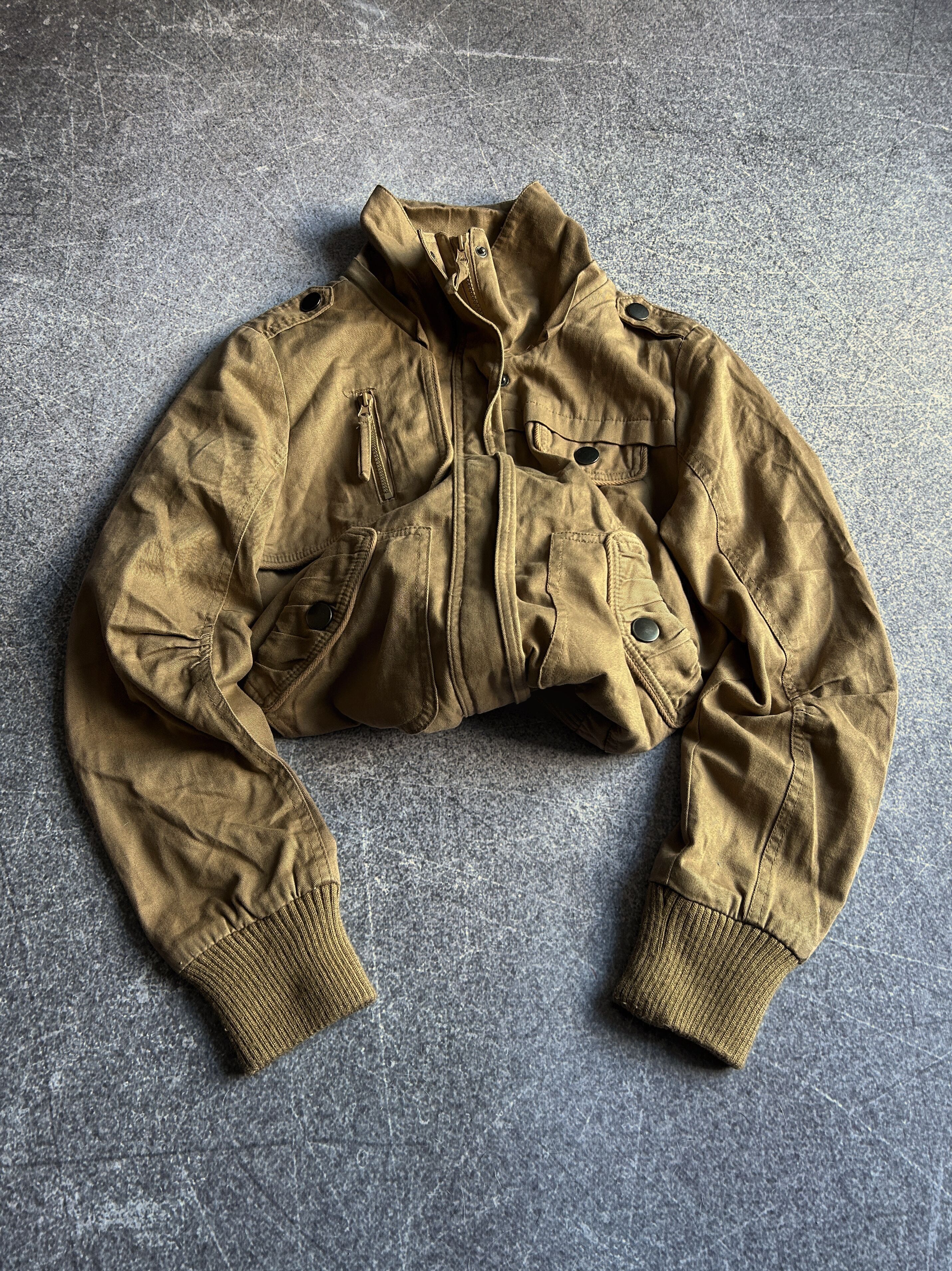 Vintage VTG Junya Balenciaga Style Classic Cargo Bomber Jacket 90s Size US S / EU 44-46 / 1 - 1 Thumbnail