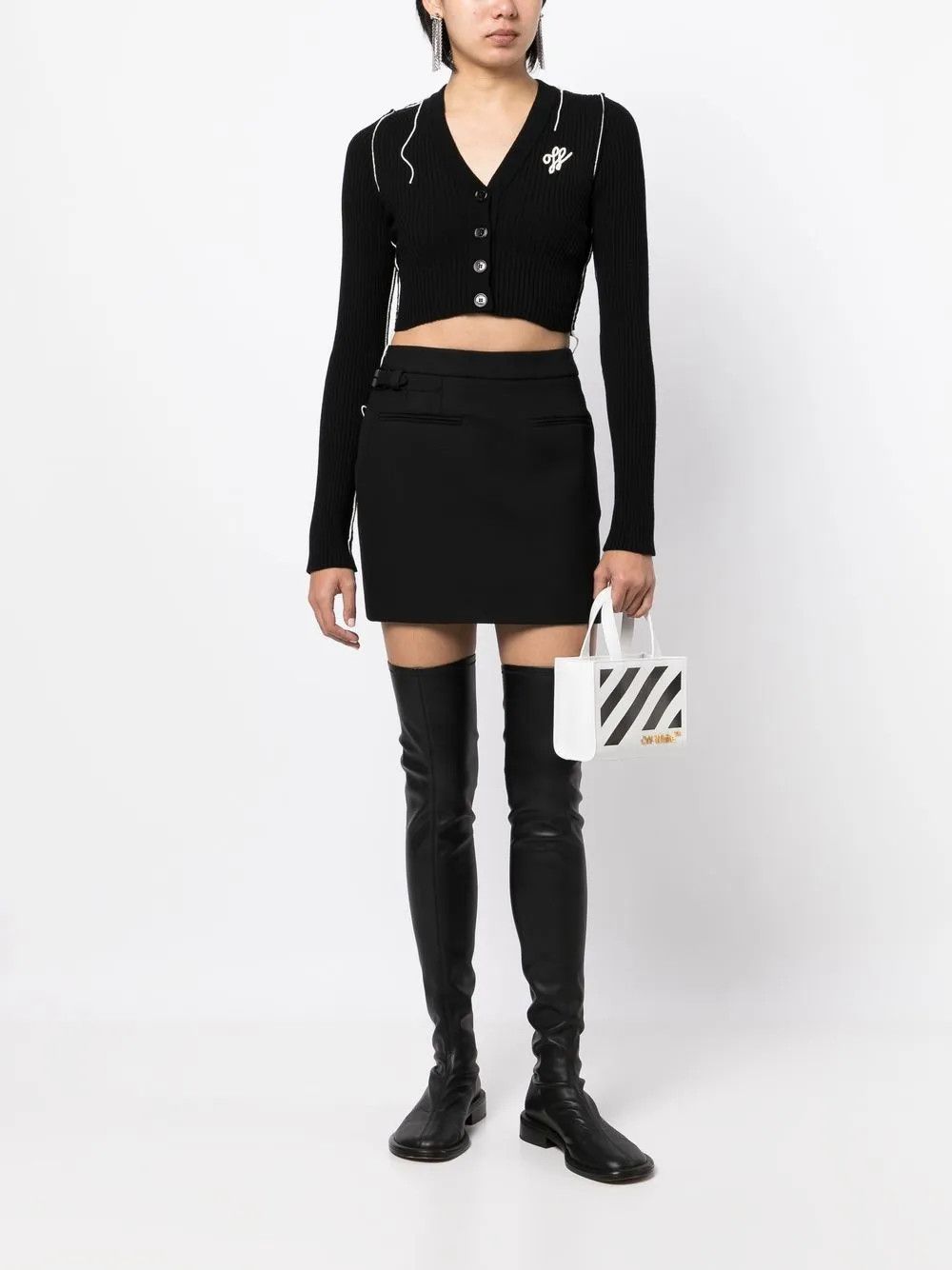 Off-White o1y1225 Cardigan in Black/White Size M / US 6-8 / IT 42-44 - 5 Thumbnail