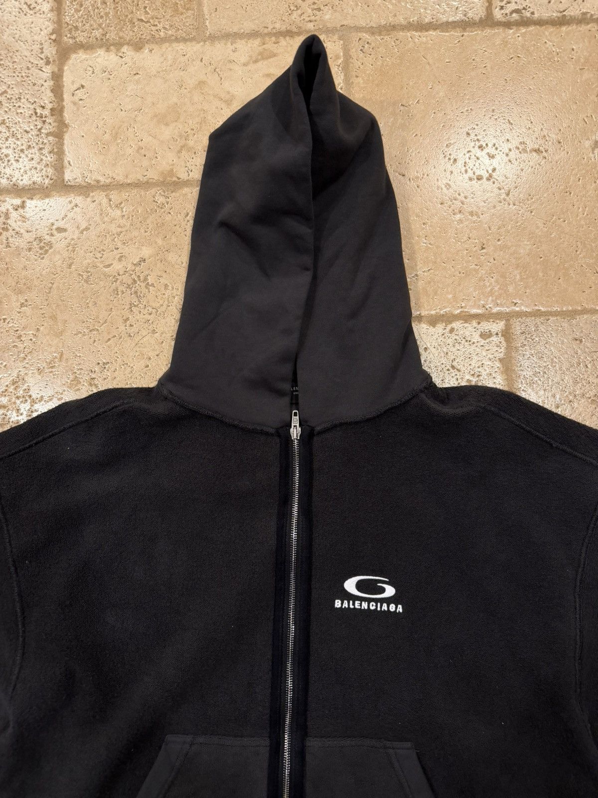 Balenciaga Balenciaga Loop Sports Icon Inside-Out Washed Black Hoodie Size US M / EU 48-50 / 2 - 7 Thumbnail