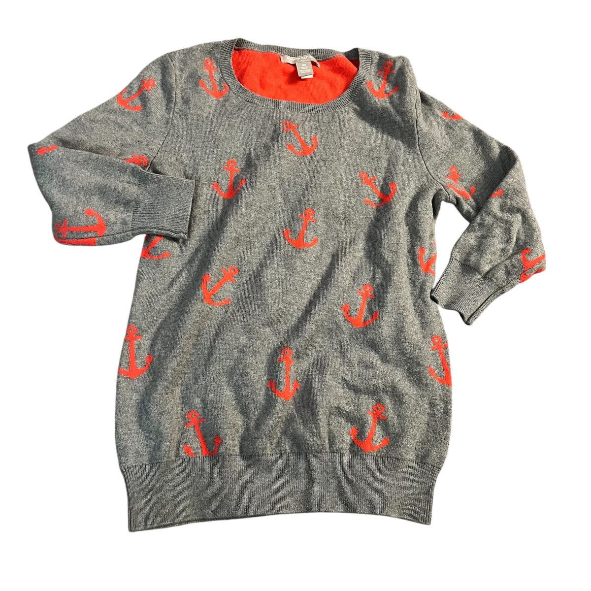 Banana Republic Grey orange Anchors sweater Size XS / US 0-2 / IT 36-38 - 1 Thumbnail