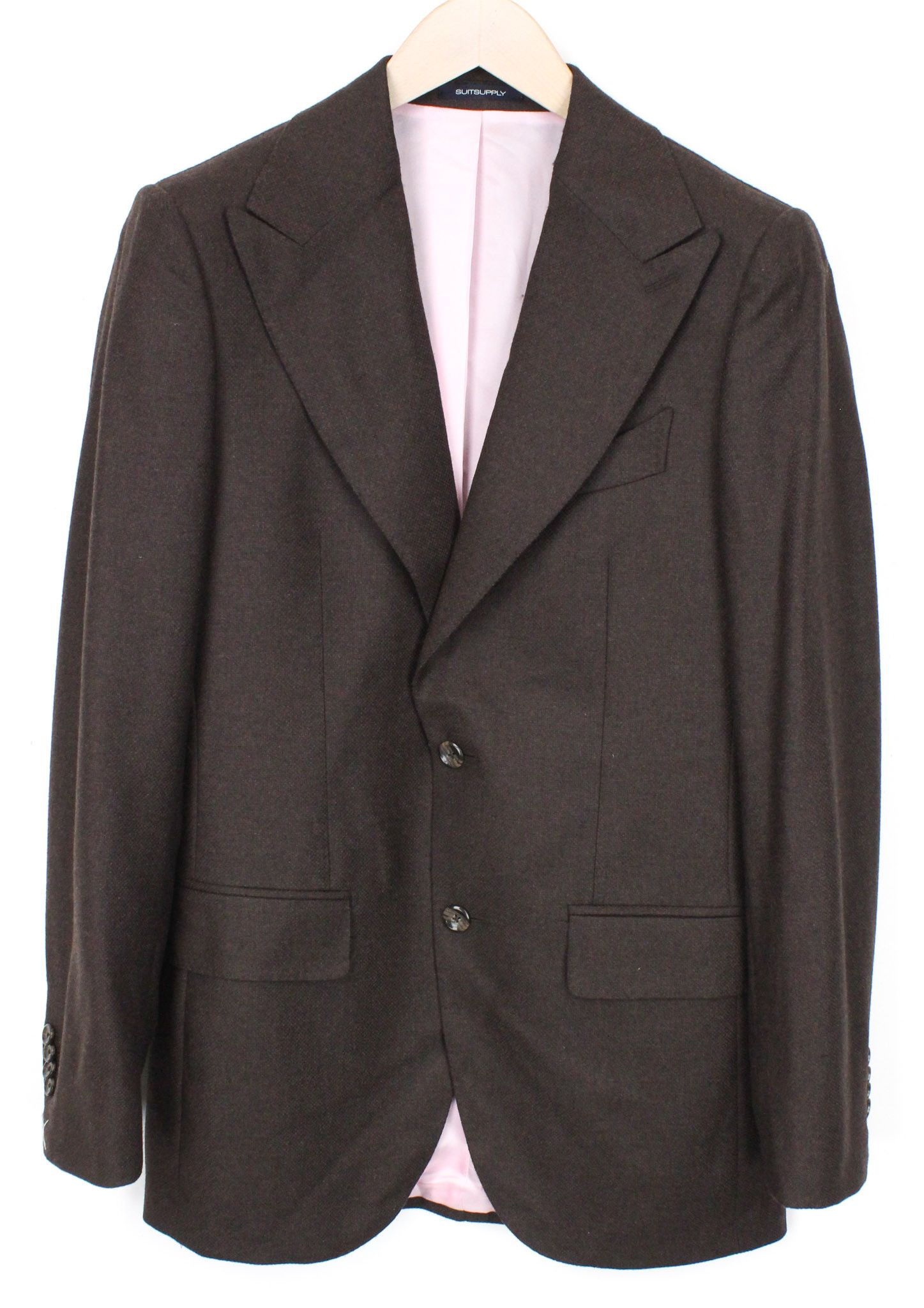 image of Suitsupply La Spalla Uk36L Dark Brown Melange Slim Wool Formal 71296, Men's (Size 36R)