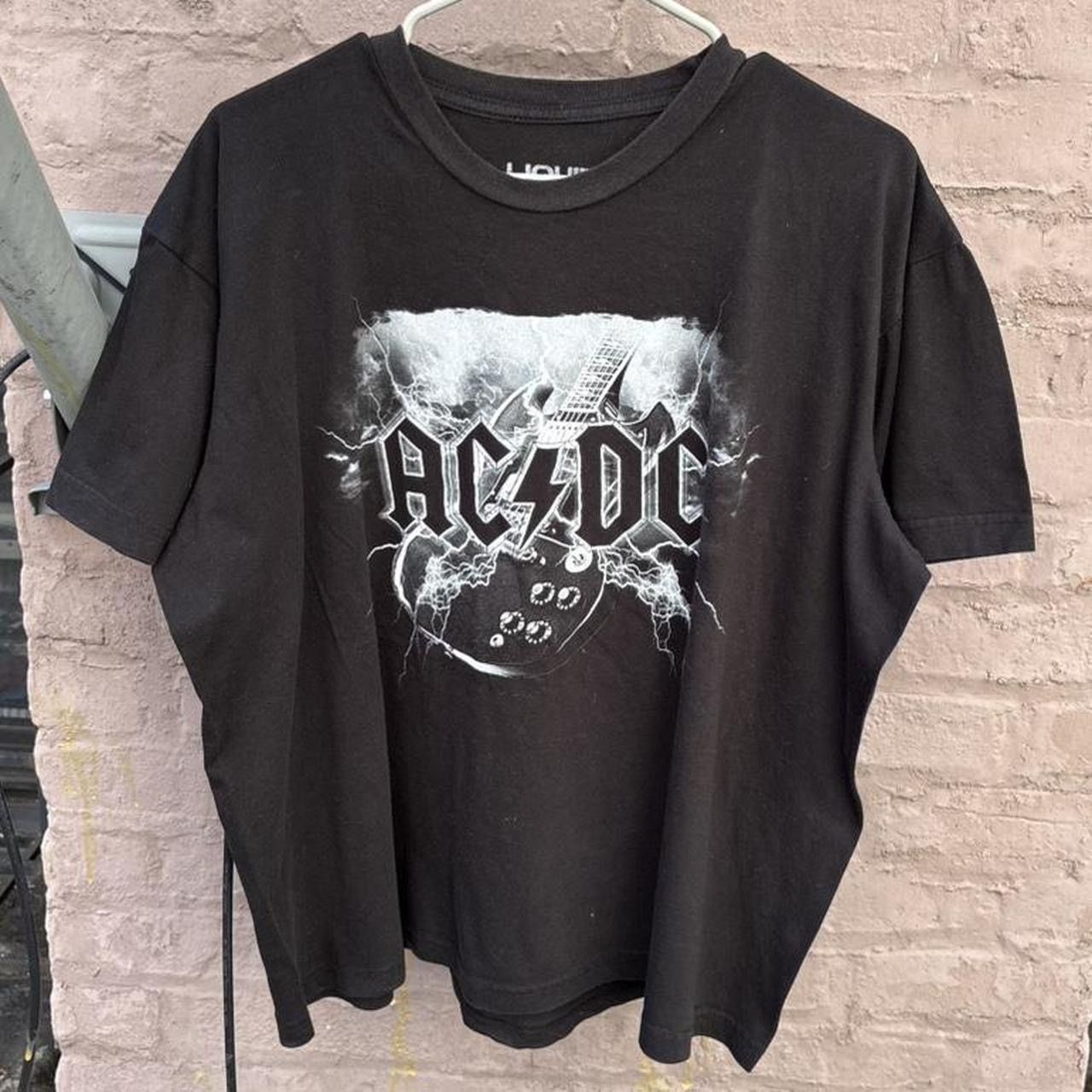 AC/DC Early 2000s Liquid Blue AC/DC Thunder Guitar Black T-Shirt Size US XL / EU 56 / 4 - 1 Thumbnail